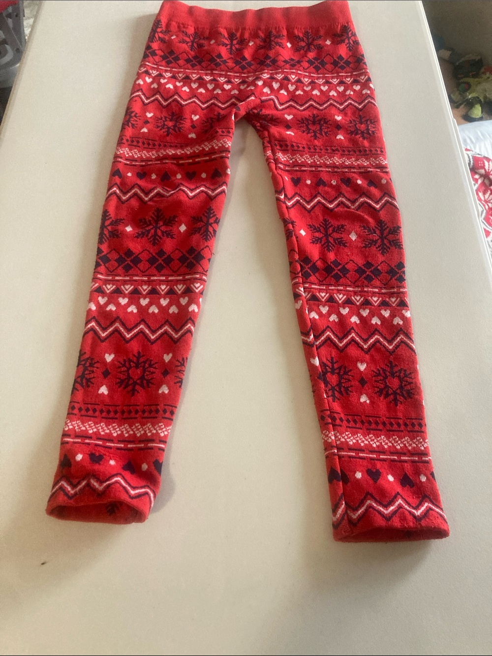 Epic Threads Red Fair Isle Holiday Leggings